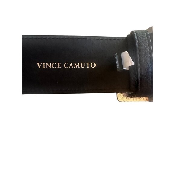 Vince Camuto Black Elastic Stretch Leather Trim Waist Belt Size Large - Picture 3 of 6